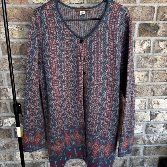 Peruvian Connection Pima Cotton Knit Dress & Cardigan Set XL - Picture 8 of 11